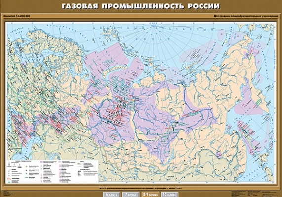 Карта Газовая промышленность России