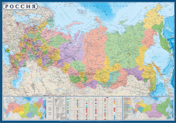 Российская Федерация (политико-административная) карта